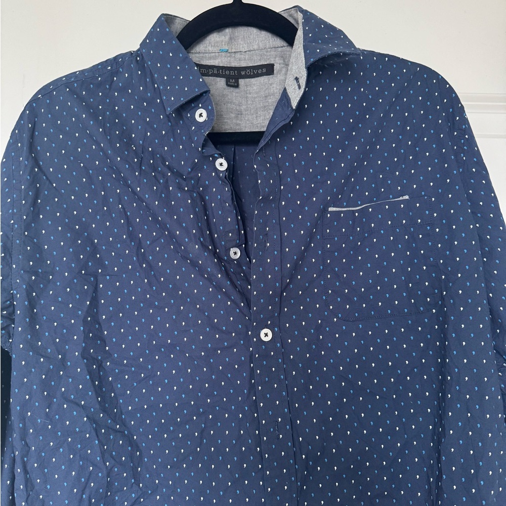Blue Comma Button-Up Shirt